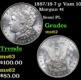 1887/18-7-p Vam 10 Morgan Dollar $1 Grades Select Unc