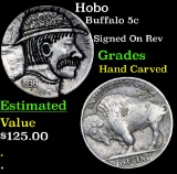 Hobo Buffalo Nickel 5c Grades Hand Carved