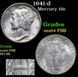 1941-d Mercury Dime 10c Grades Choice Unc FSB