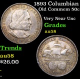 1893 Columbian Old Commem Half Dollar 50c Grades Choice AU/BU Slider