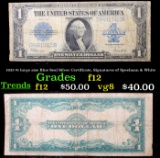1923 $1 large size Blue Seal Silver Certificate, Signatures of Speelman & White Grades f, fine