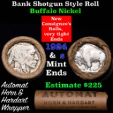 Buffalo Nickel Shotgun Roll in Old Bank Style 'AUTOMAT Horn & Hardart' Wrapper 1924 & s Mint Ends