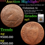 ***Auction Highlight*** 1788 New Jersey Head Left Maris 49.F Colonial Cent 1c Graded ag3 By SEGS (fc