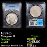 PCGS 1897-p Morgan Dollar $1 Graded ms64 By PCGS