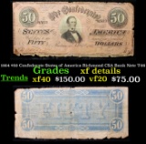 1864 $50 Confederate States of America Richmond CSA Bank Note T-66 Grades xf details