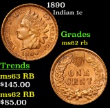 1890 Indian Cent 1c Grades Select Unc RB