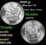 1886-p Morgan Dollar $1 Grades Choice+ Unc