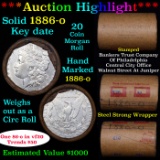 ***Auction Highlight*** Full solid date 1886-o Morgan silver $1 roll, 20 coins (fc)