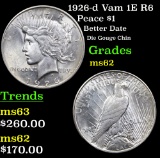1926-d Vam 1E R6 Peace Dollar $1 Grades Select Unc