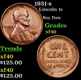 1931-s Lincoln Cent 1c Grades xf