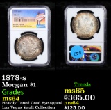 NGC 1878-s Morgan Dollar $1 Graded ms64 By NGC