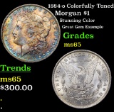 1884-o Colorfully Toned Morgan Dollar $1 Grades GEM Unc