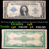 1923 $1 large size Blue Seal Silver Certificate, Signatures of Woods & White Grades vg, very good