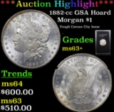***Auction Highlight*** 1882-cc GSA Hoard Morgan Dollar $1 Grades Select+ Unc (fc)