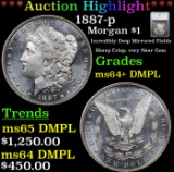 ***Auction Highlight*** 1887-p Morgan Dollar $1 Graded ms64+ DMPL By SEGS (fc)