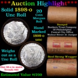 ***Auction Highlight*** Full solid date 1898-o Uncirculated Morgan silver dollar roll, 20 coins (fc)