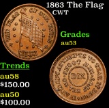 1863 The Flag Civil War Token 1c Grades Select AU