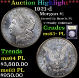 ***Auction Highlight*** 1921-d Morgan Dollar $1 Graded Select Unc+ PL By USCG (fc)