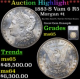 ***Auction Highlight*** 1883-S Vam 6 R5 Morgan Dollar $1 Graded ms65 By SEGS (fc)