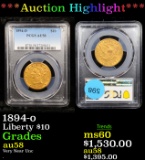 ***Auction Highlight*** PCGS 1894-o Gold Liberty Eagle $10 Graded au58 By PCGS (fc)