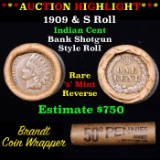 Indian cent 1c orig roll, 1909 end S other end