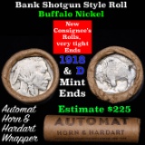 Buffalo Nickel Shotgun Roll in Old Bank Style 'AUTOMAT Horn & Hardart' Wrapper 1918 & d Mint Ends