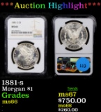 ***Auction Highlight*** NGC 1881-s Morgan Dollar $1 Graded ms66 By NGC (fc)