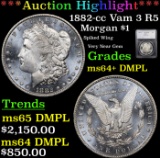 ***Auction Highlight*** 1882-cc Vam 3 R5 Morgan Dollar $1 Graded ms64+ DMPL By SEGS (fc)