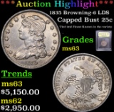 ***Auction Highlight*** 1835 Browning-6 LDS Capped Bust Quarter 25c Graded Select Unc By USCG (fc)
