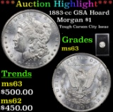***Auction Highlight*** 1883-cc GSA Hoard Morgan Dollar $1 Grades Select Unc (fc)