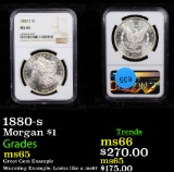 NGC 1880-s Morgan Dollar $1 Graded ms65 By NGC