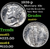 1926-p Mercury Dime 10c Grades Choice+ Unc