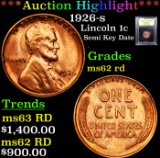 ***Auction Highlight*** 1926-s Lincoln Cent 1c Graded Select Unc RD By USCG (fc)