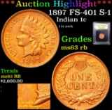 ***Auction Highlight*** 1897 FS-401 S-1 Indian Cent 1c Graded Select Unc RB By USCG (fc)