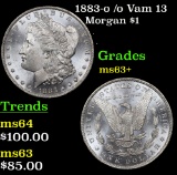 1883-o /o Vam 13 Morgan Dollar $1 Grades Select+ Unc