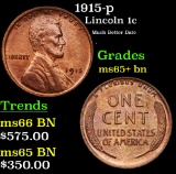 1915-p Lincoln Cent 1c Grades GEM+ Unc BN
