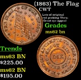 (1863) The Flag Civil War Token 1c Grades Select Unc BN