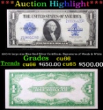 ***Auction Highlight*** 1923 $1 large size Blue Seal Silver Certificate, Signatures of Woods & White