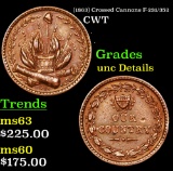 (1863) Crossed Cannons F-231/352 Civil War Token 1c Grades Unc Details