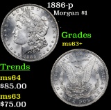 1886-p Morgan Dollar $1 Grades Select+ Unc