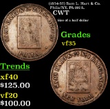 (1854-57) Sam L. Hart & Co. Phila/NY, PA-197A. Civil War Token 1c Grades vf++