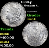 1889-p Morgan Dollar $1 Grades Choice+ Unc