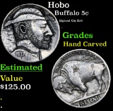 Hobo Buffalo Nickel 5c Grades Hand Carved