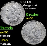 1890-o Morgan Dollar $1 Grades AU, Almost Unc