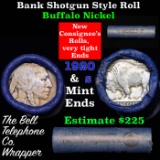 Buffalo Nickel Shotgun Roll in Old Bank Style 'Bell Telephone' Wrapper 1920 & s Mint Ends