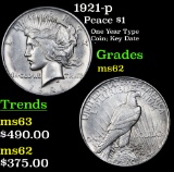 1921-p Peace Dollar $1 Grades Select Unc