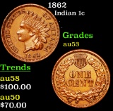 1862 Indian Cent 1c Grades Select AU