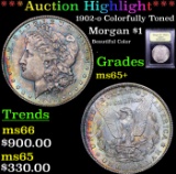 ***Auction Highlight*** 1902-o Colorfully Toned Morgan Dollar $1 Graded GEM+ Unc By USCG (fc)