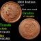 1863 Indian Civil War Token 1c Grades vf details