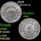 1868 Shield Nickel 5c Grades vf++